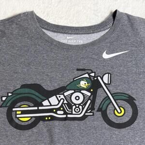 Nike Oregon Ducks "The Duck's Harley Motorcycle" Men’s Gray Size Large Shirt